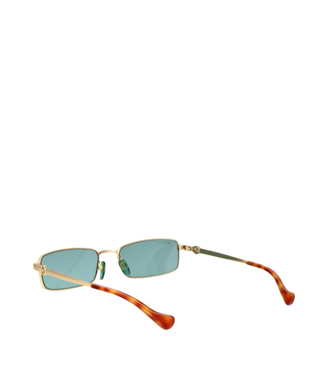 GUCCI Золотые металлические солнцезащитные очки, фото 4
