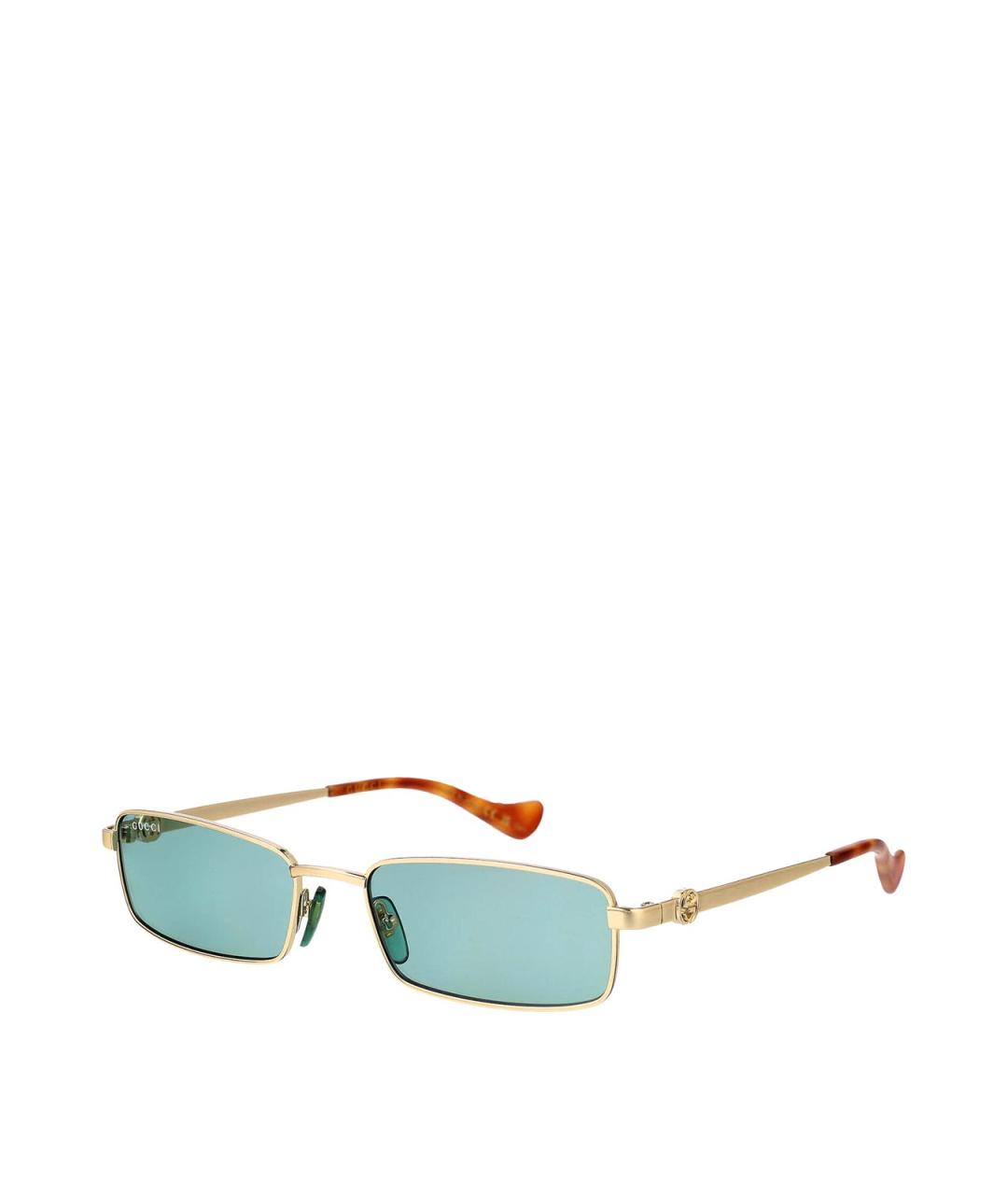 GUCCI Золотые металлические солнцезащитные очки, фото 2