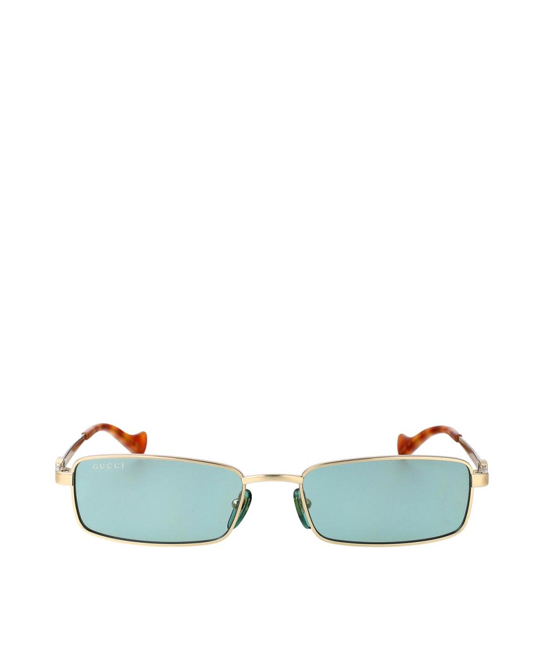 GUCCI Золотые металлические солнцезащитные очки, фото 1
