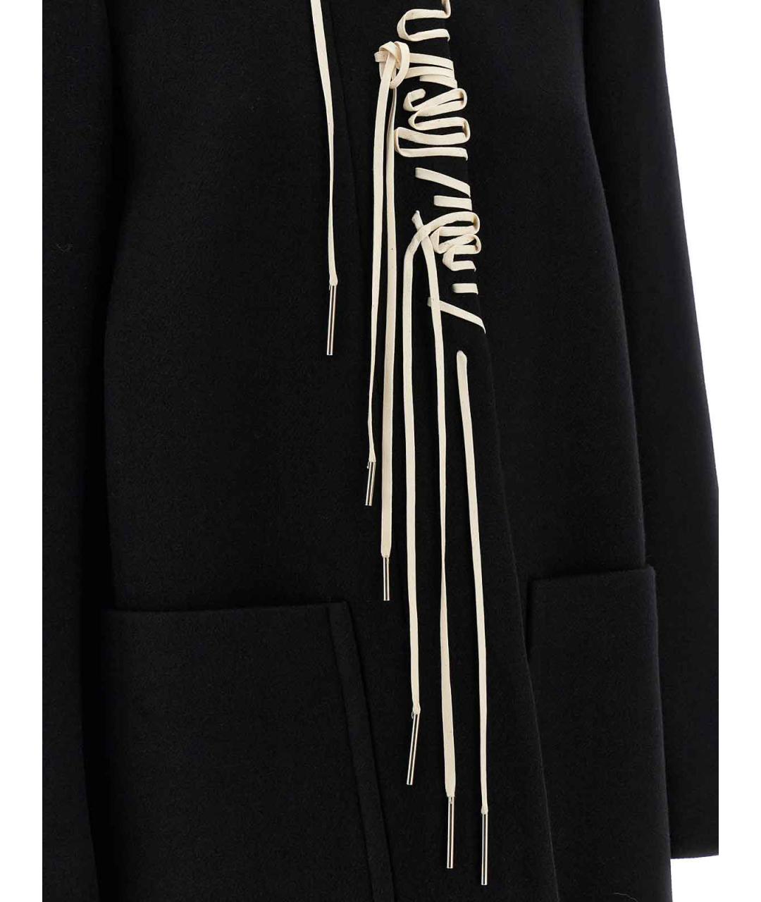 DRIES VAN NOTEN Черное шерстяное пальто, фото 4