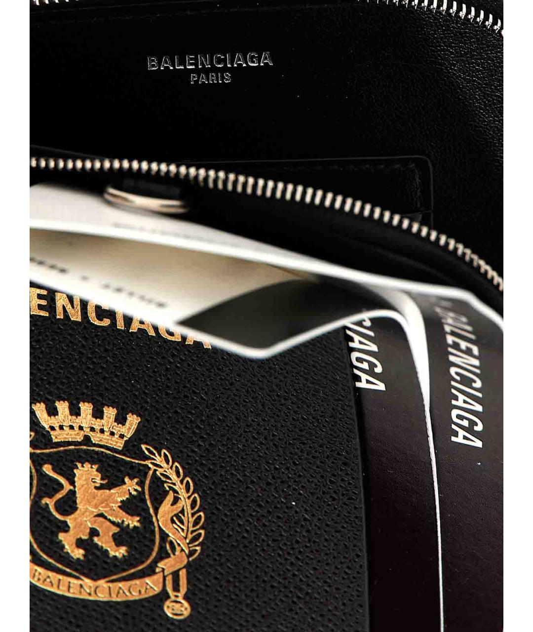 BALENCIAGA Черный кожаный кошелек, фото 3