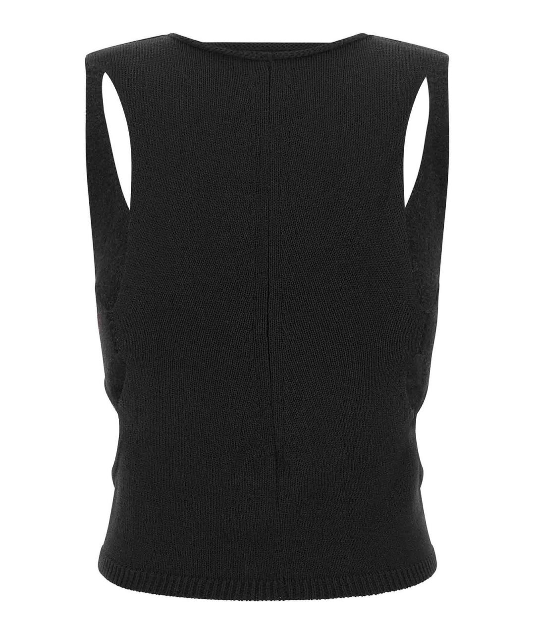 RICK OWENS Черная шерстяная майка, фото 2