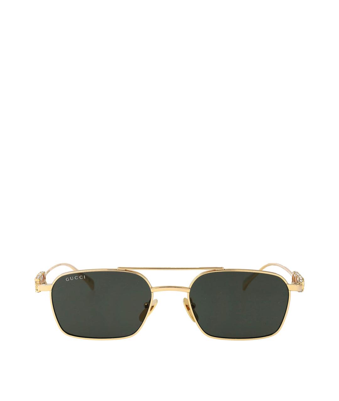 GUCCI Золотые металлические солнцезащитные очки, фото 1