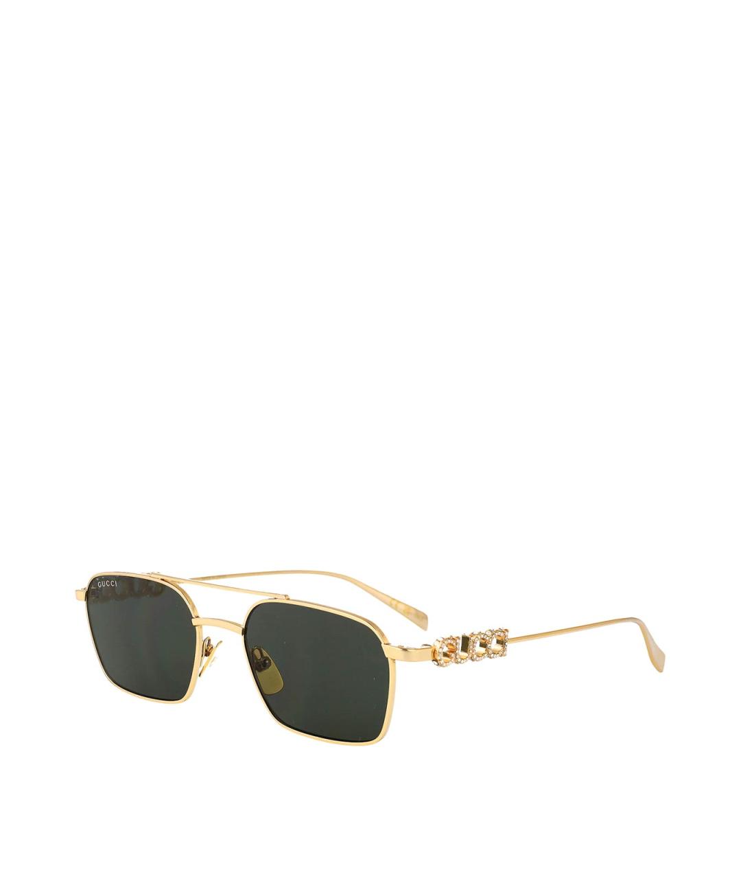 GUCCI Золотые металлические солнцезащитные очки, фото 2