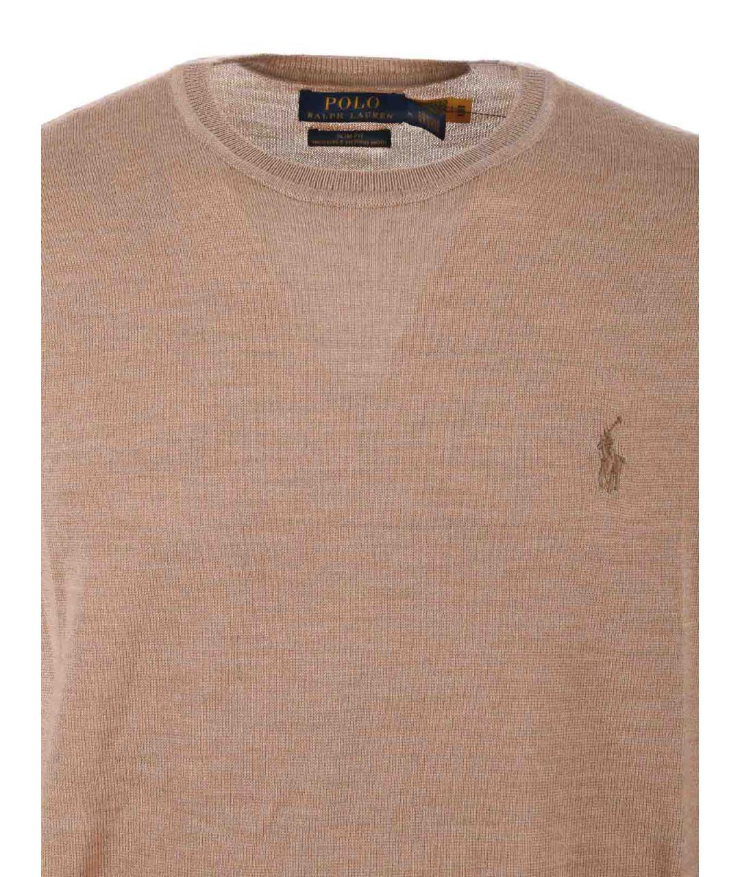 POLO RALPH LAUREN Бежевый шерстяной джемпер / свитер, фото 4