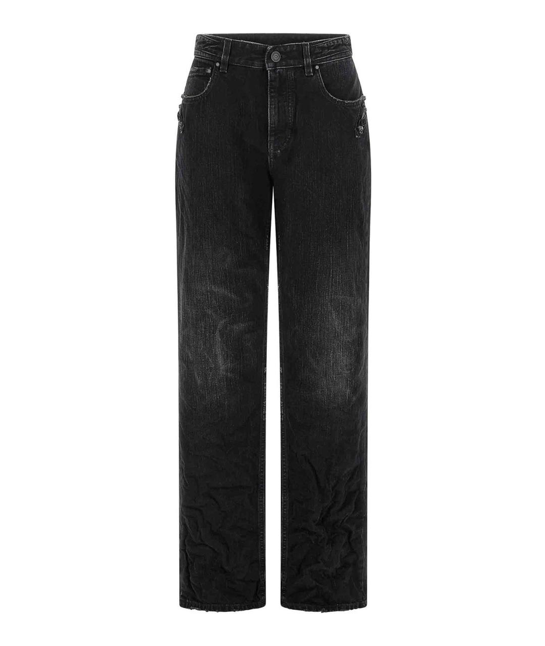 BALENCIAGA Черные хлопковые прямые джинсы, фото 1