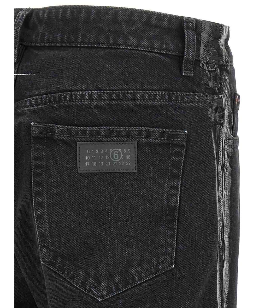 MM6 MAISON MARGIELA Черные хлопковые джинсы скинни, фото 4