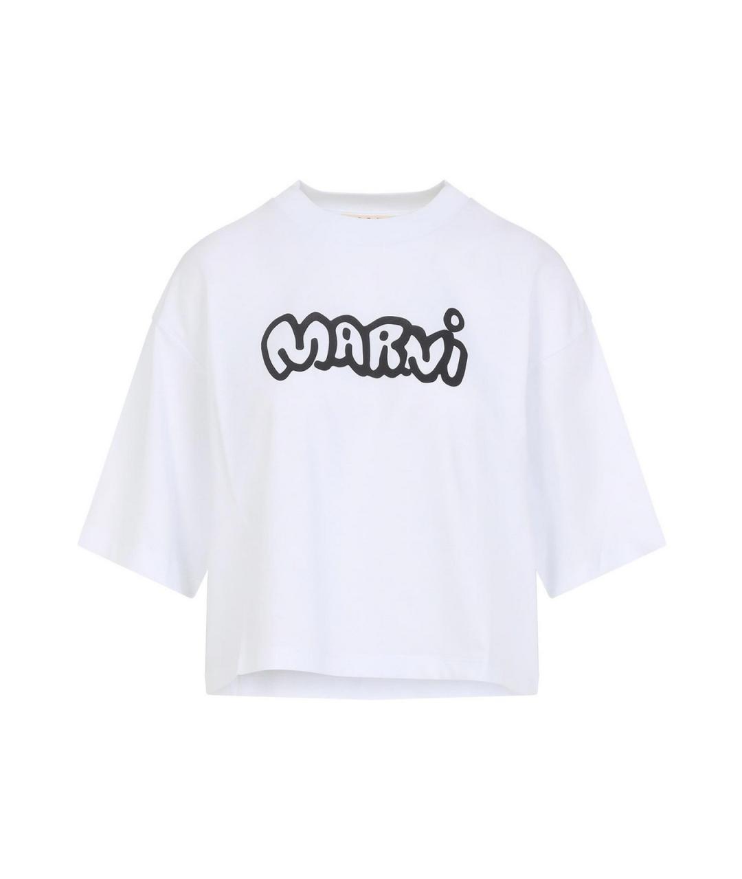 MARNI Белая хлопковая футболка, фото 1