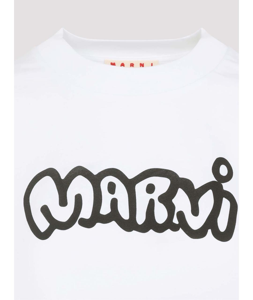MARNI Белая хлопковая футболка, фото 3