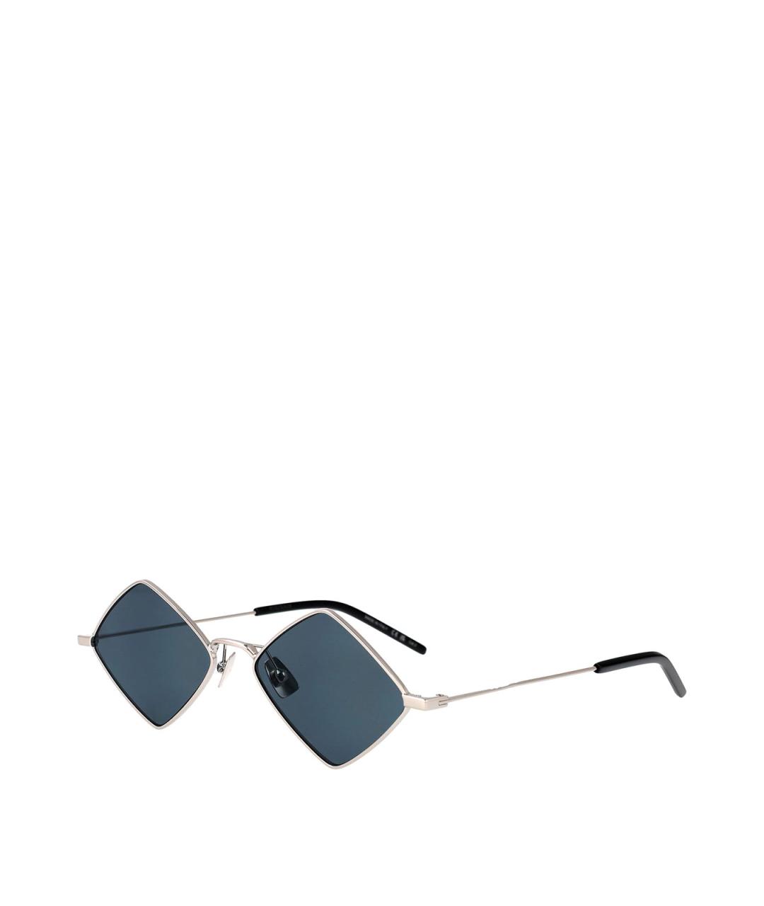 SAINT LAURENT Серебряные металлические солнцезащитные очки, фото 2