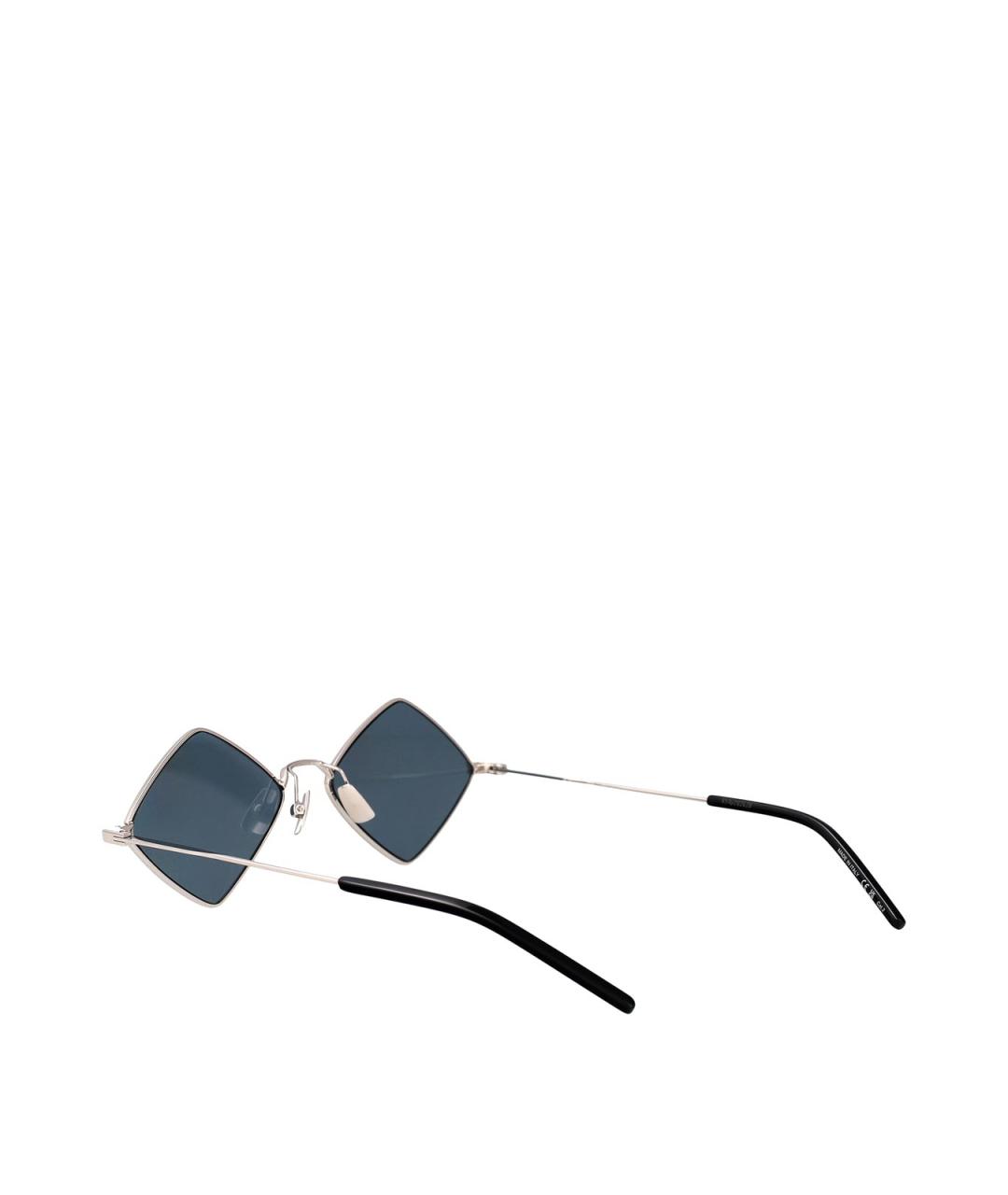 SAINT LAURENT Серебряные металлические солнцезащитные очки, фото 4