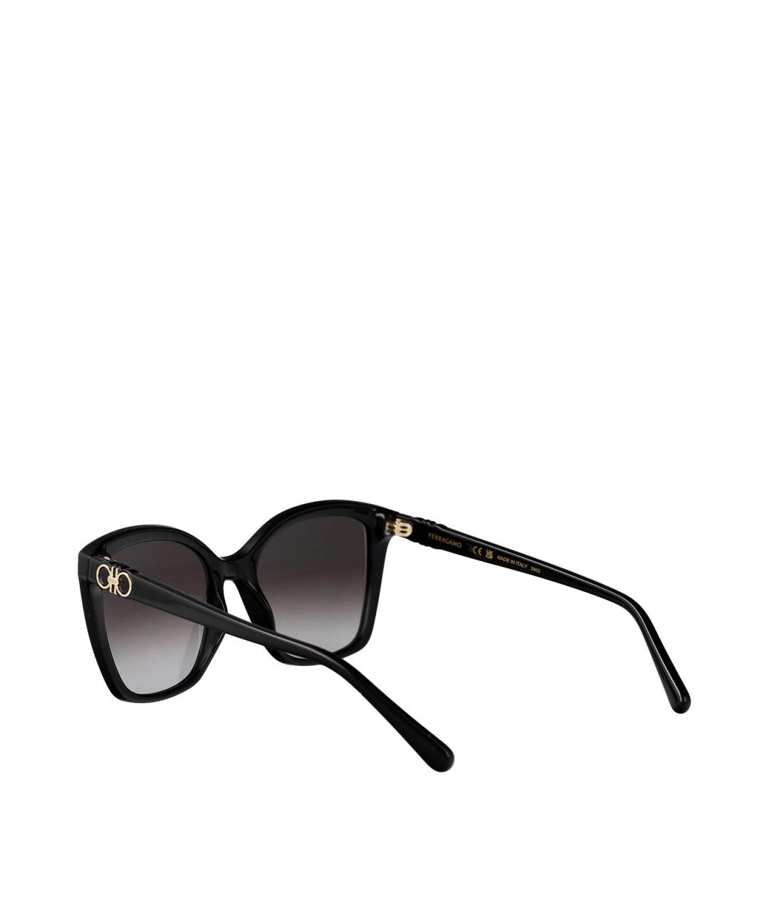 FERRAGAMO Черные пластиковые солнцезащитные очки, фото 4
