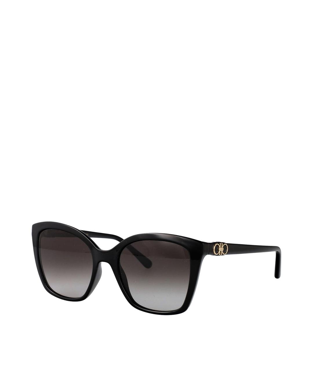 FERRAGAMO Черные пластиковые солнцезащитные очки, фото 1