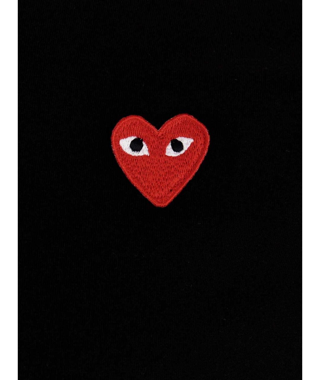 COMME DES GARÇONS PLAY Черная хлопковая футболка, фото 4