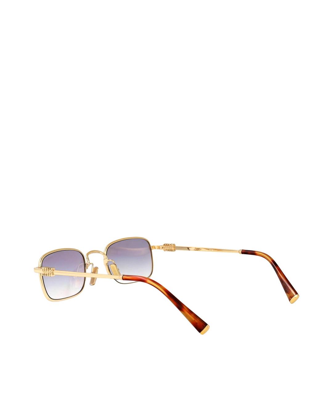 MIU MIU Золотые металлические солнцезащитные очки, фото 4