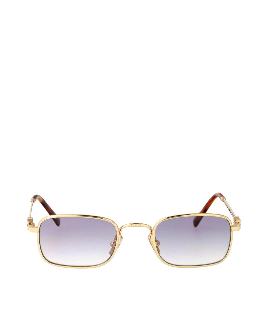 MIU MIU Золотые металлические солнцезащитные очки, фото 1
