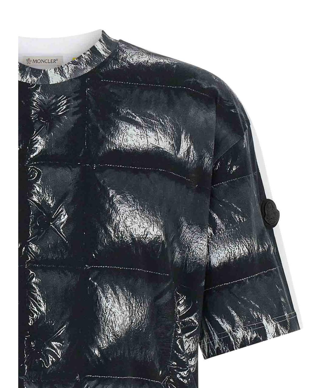 MONCLER Черная хлопковая футболка, фото 3