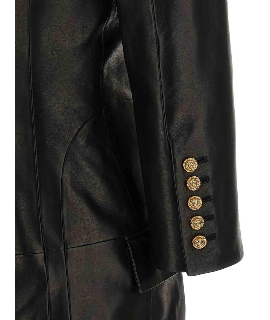 BALMAIN Черное кожаное вечернее платье, фото 4