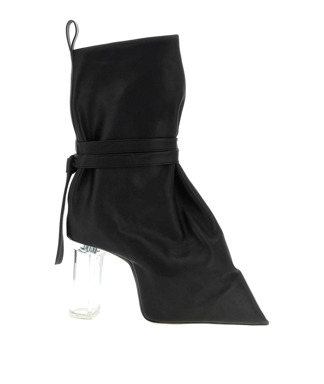 RICK OWENS Черные кожаные ботильоны, фото 1