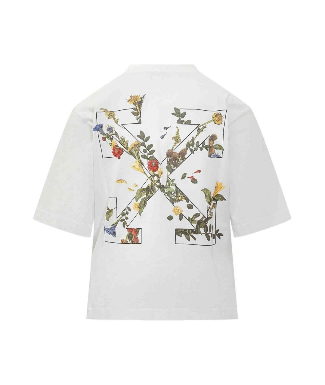 OFF-WHITE Белая хлопковая футболка, фото 2