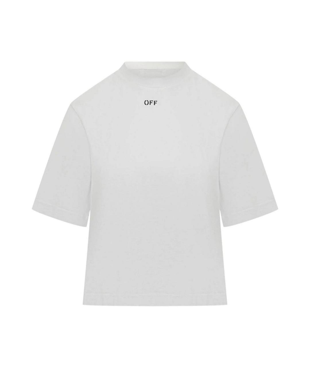 OFF-WHITE Белая хлопковая футболка, фото 1