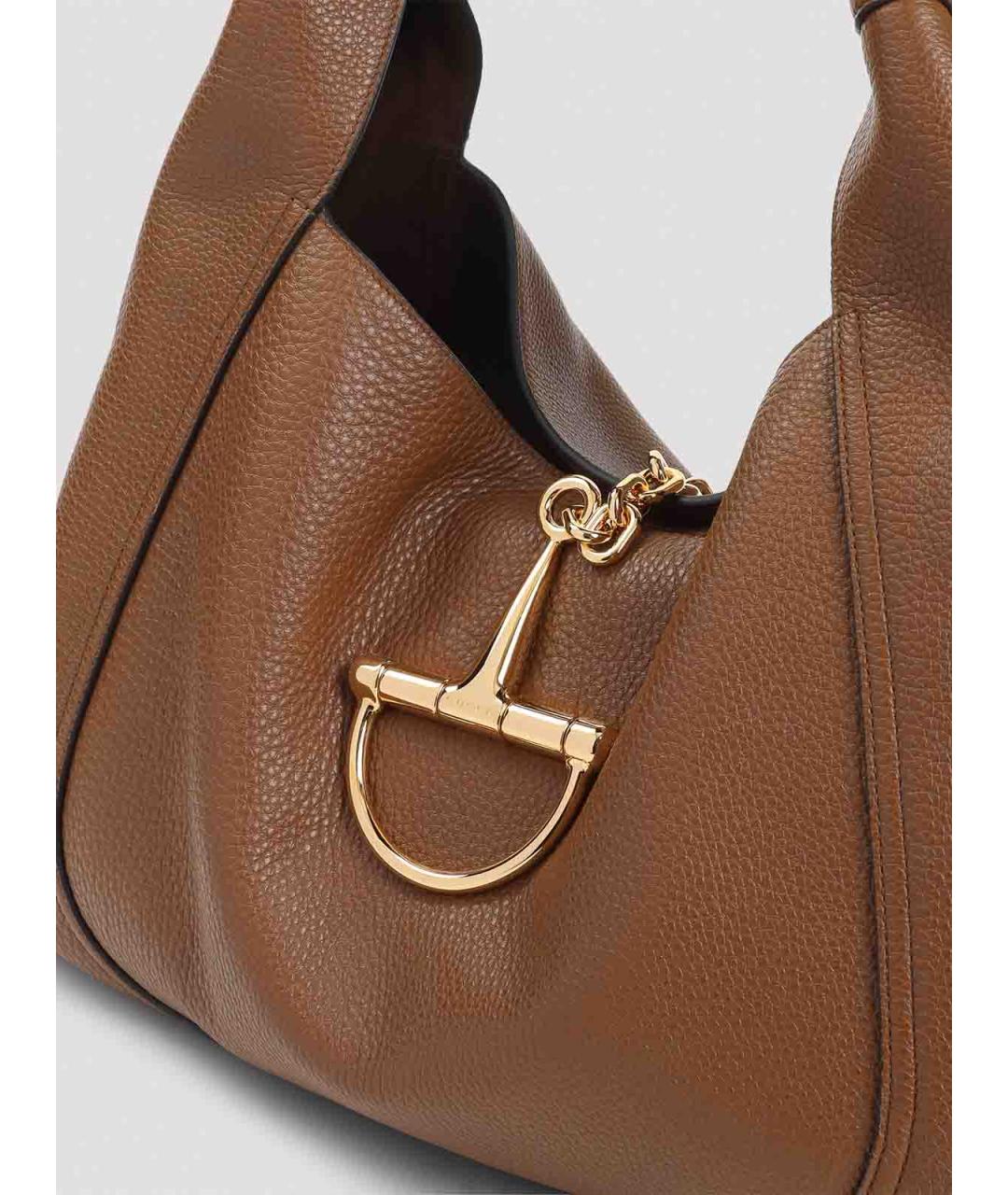 GUCCI Коричневая кожаная сумка через плечо, фото 3