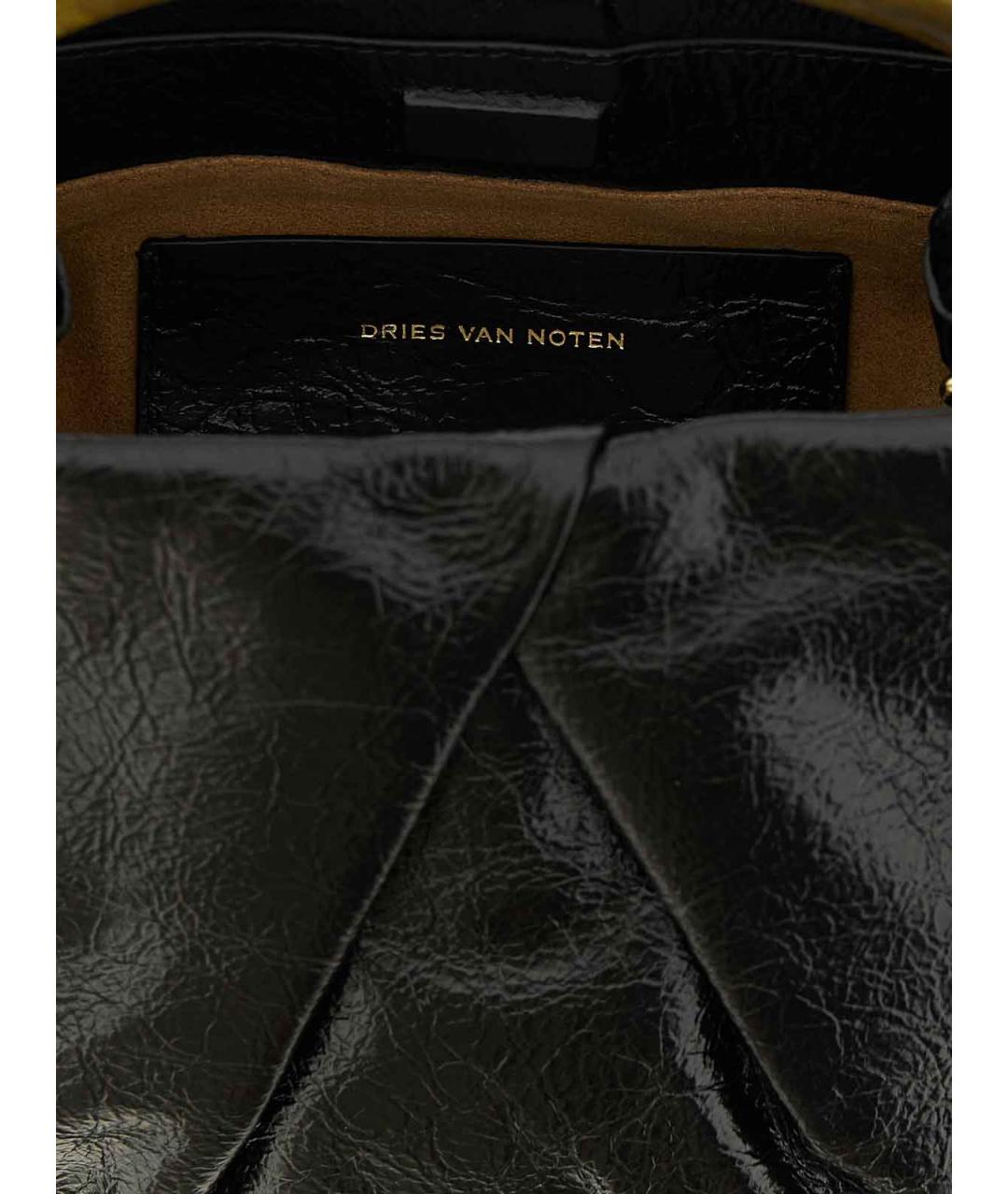 DRIES VAN NOTEN Черная кожаная сумка тоут, фото 4