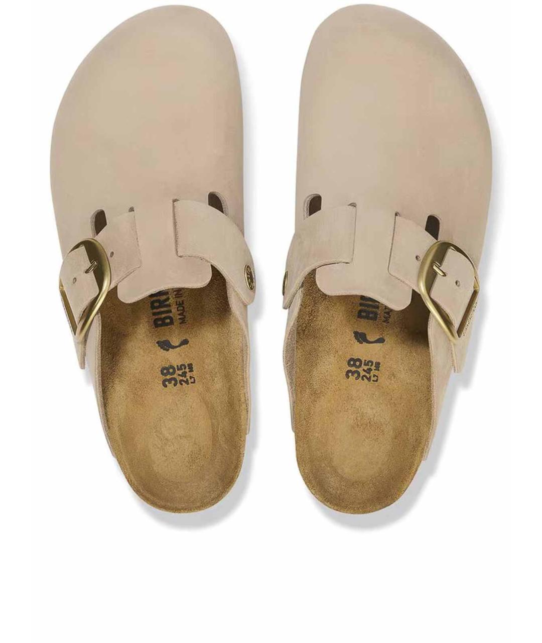BIRKENSTOCK Бежевые кожаные мюли, фото 4