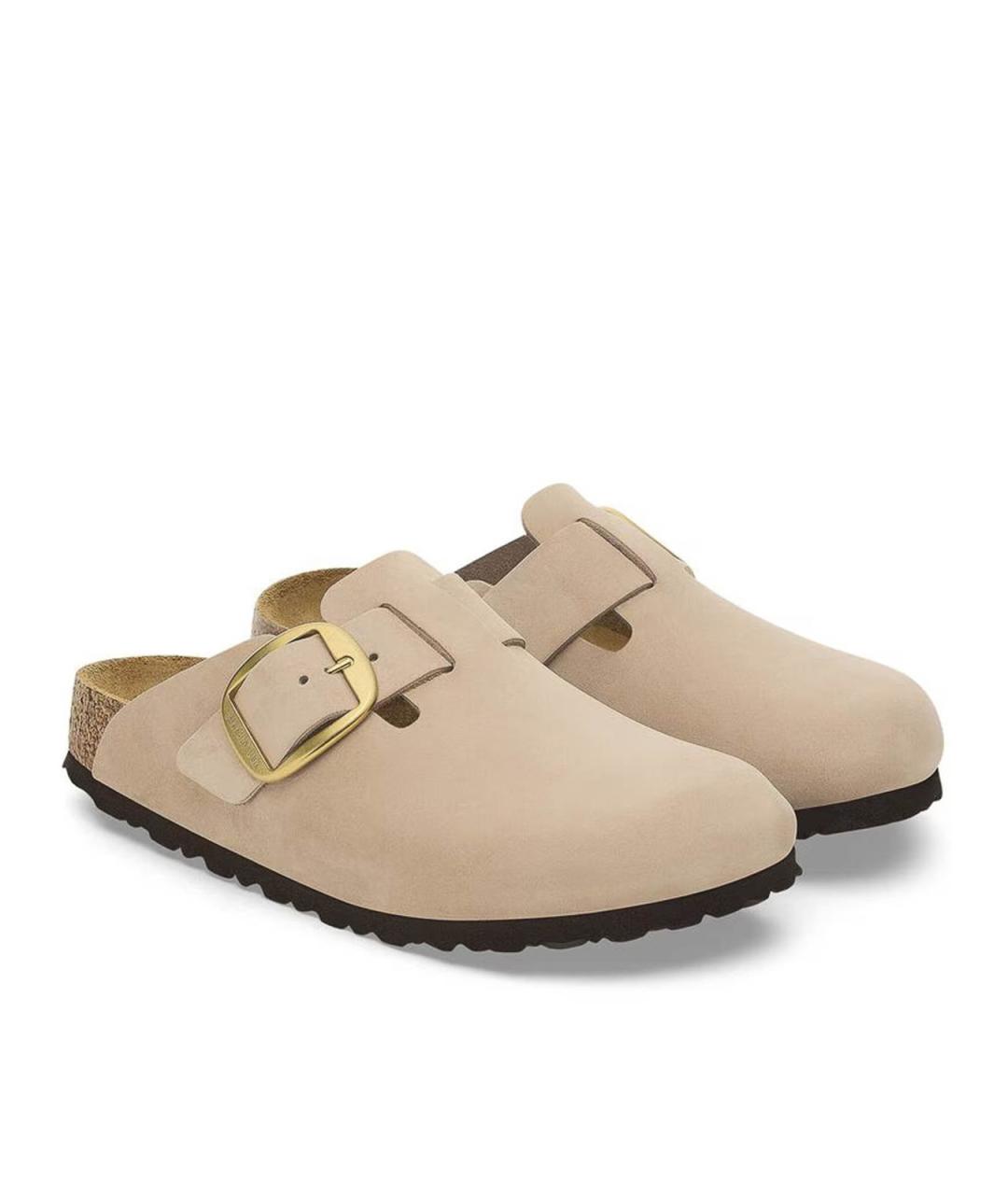 BIRKENSTOCK Бежевые кожаные мюли, фото 5