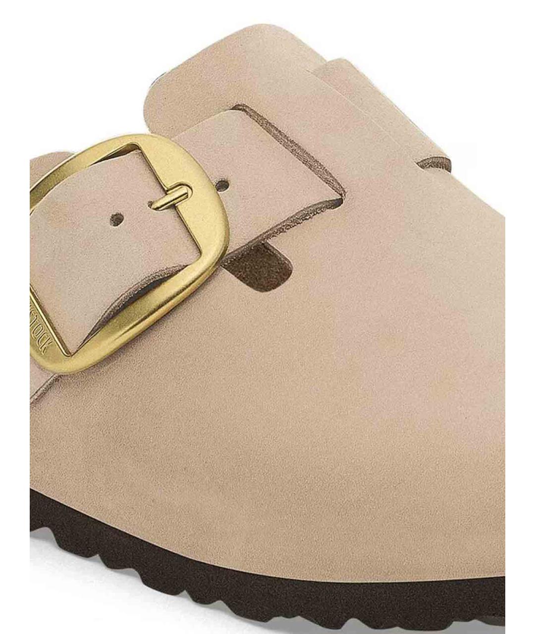 BIRKENSTOCK Бежевые кожаные мюли, фото 6