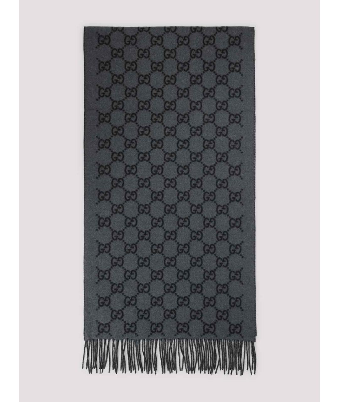 GUCCI Серый кашемировый шарф, фото 3