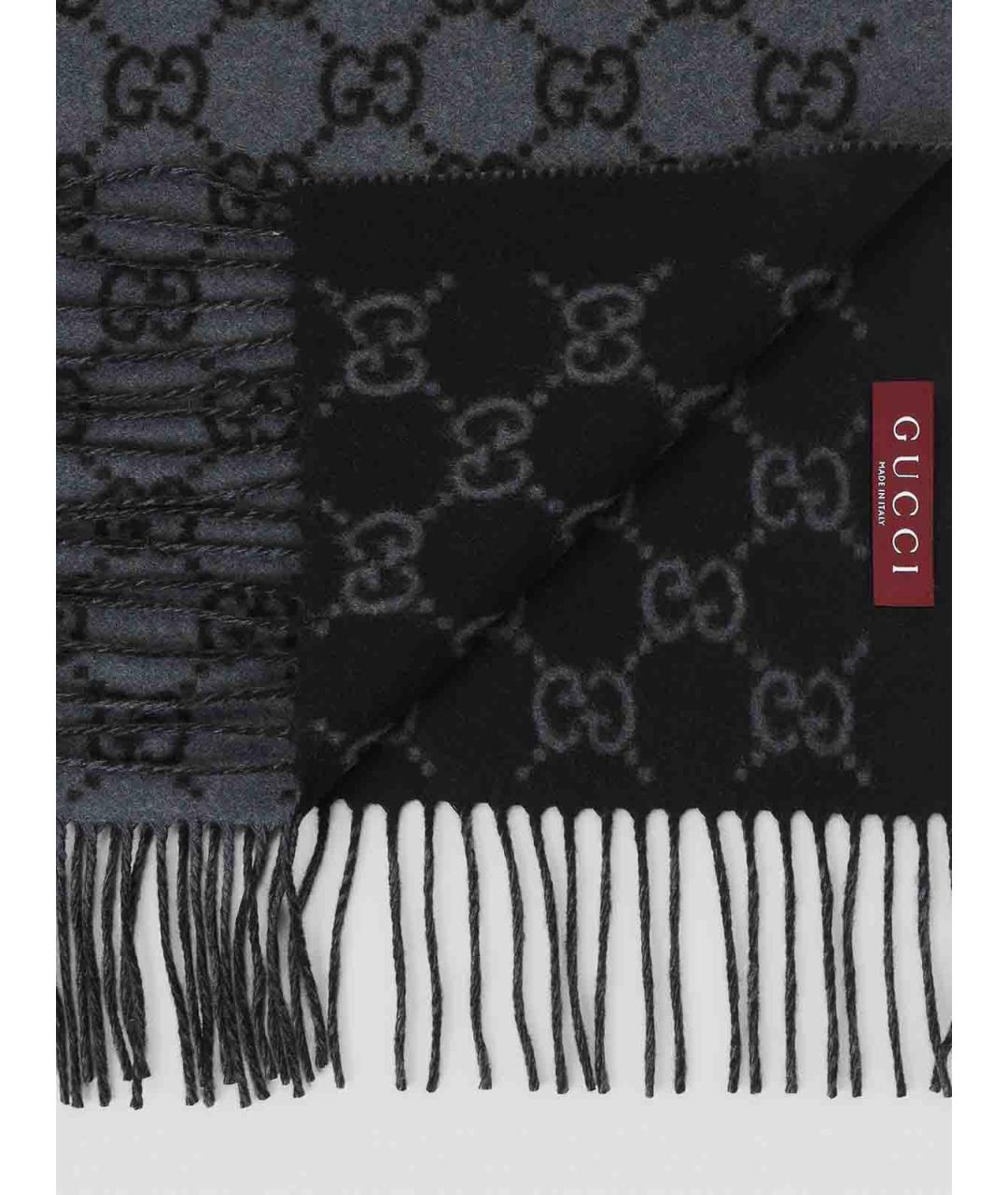 GUCCI Серый кашемировый шарф, фото 2