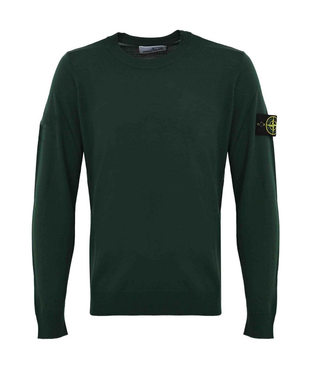 STONE ISLAND Зеленый шерстяной джемпер / свитер, фото 1