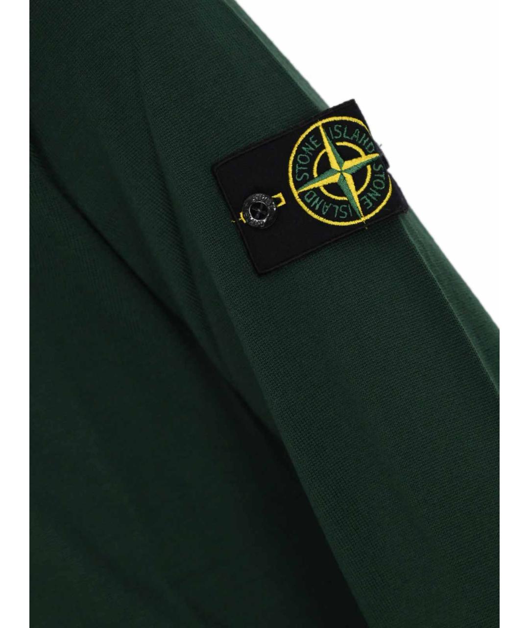 STONE ISLAND Зеленый шерстяной джемпер / свитер, фото 3