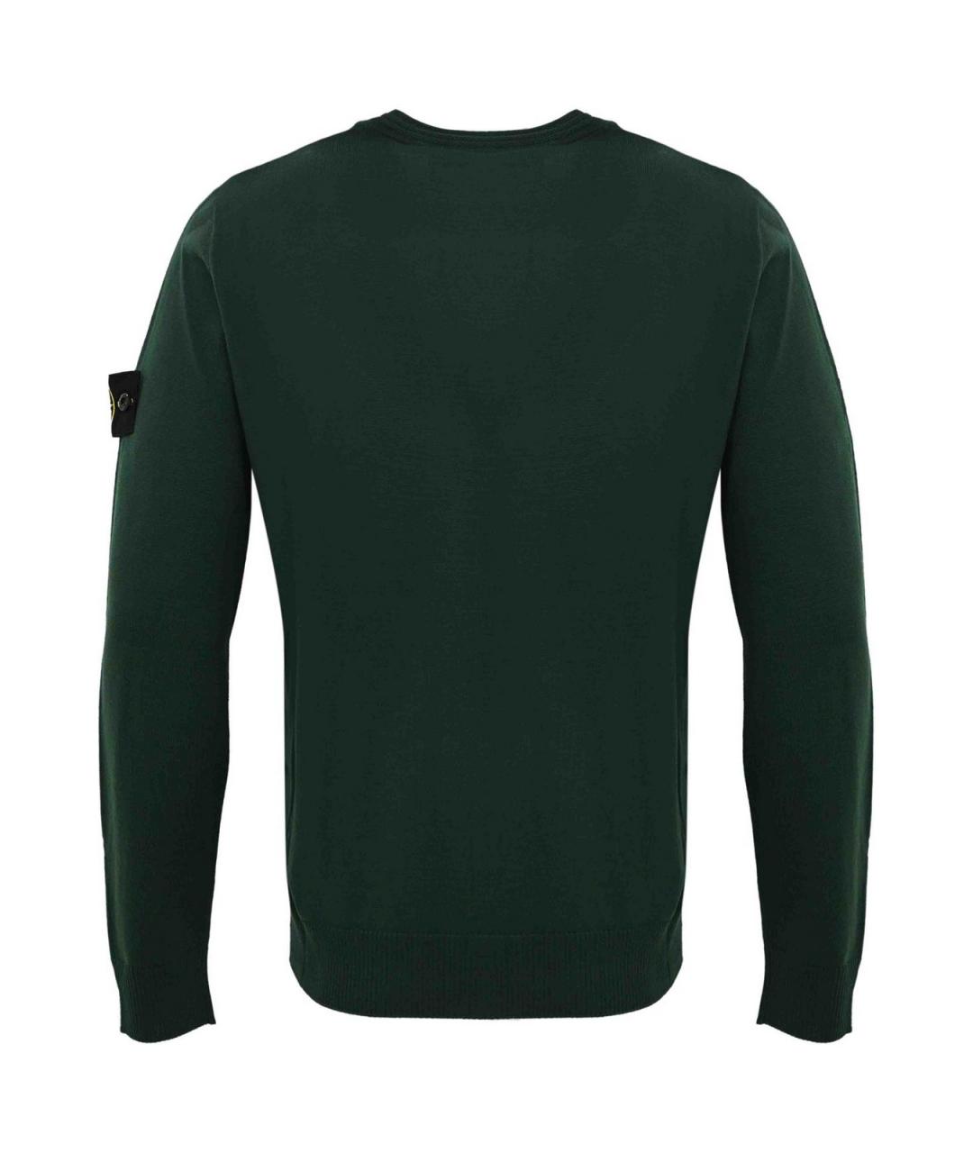 STONE ISLAND Зеленый шерстяной джемпер / свитер, фото 2