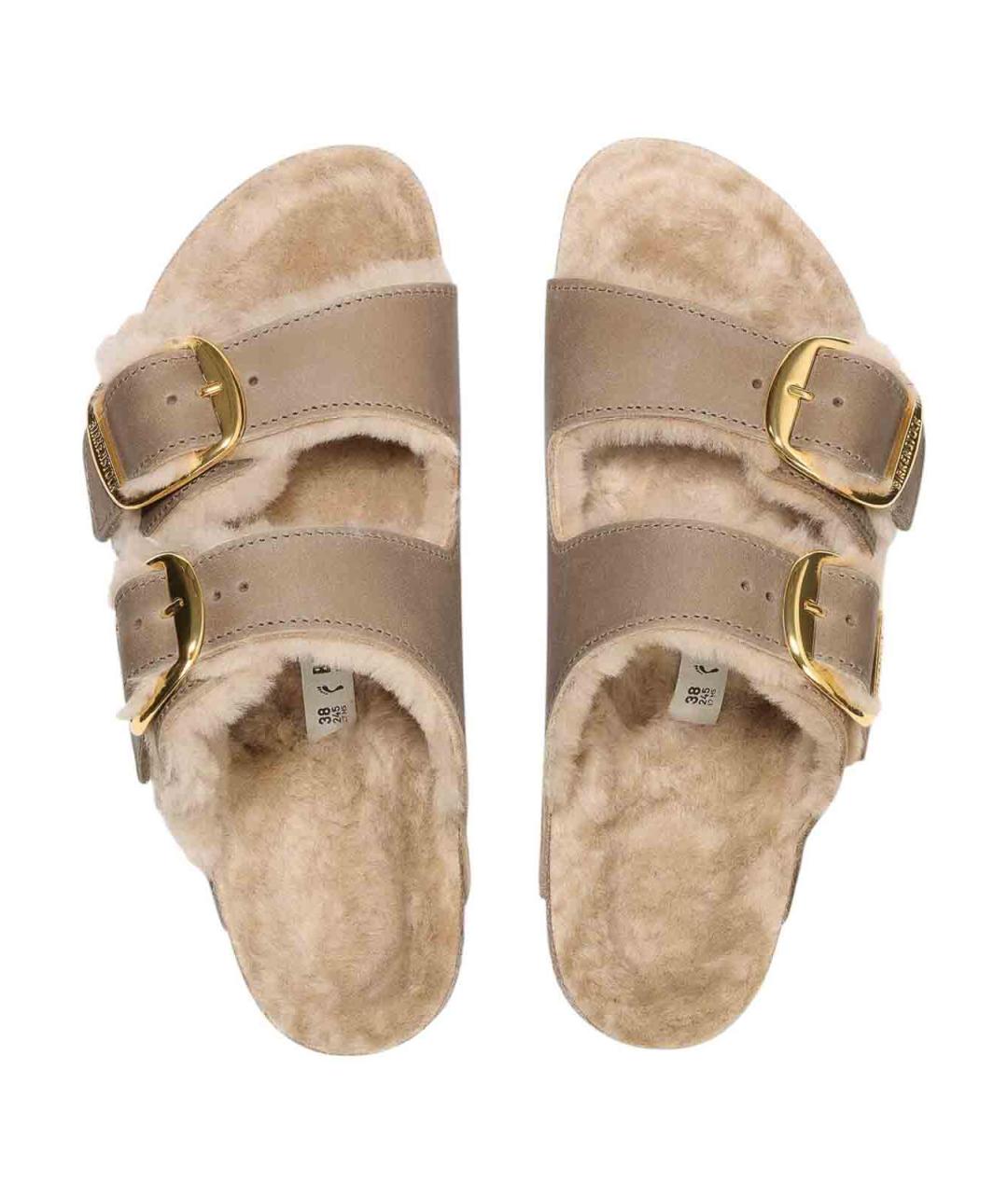 BIRKENSTOCK Коричневые кожаные сандалии, фото 4