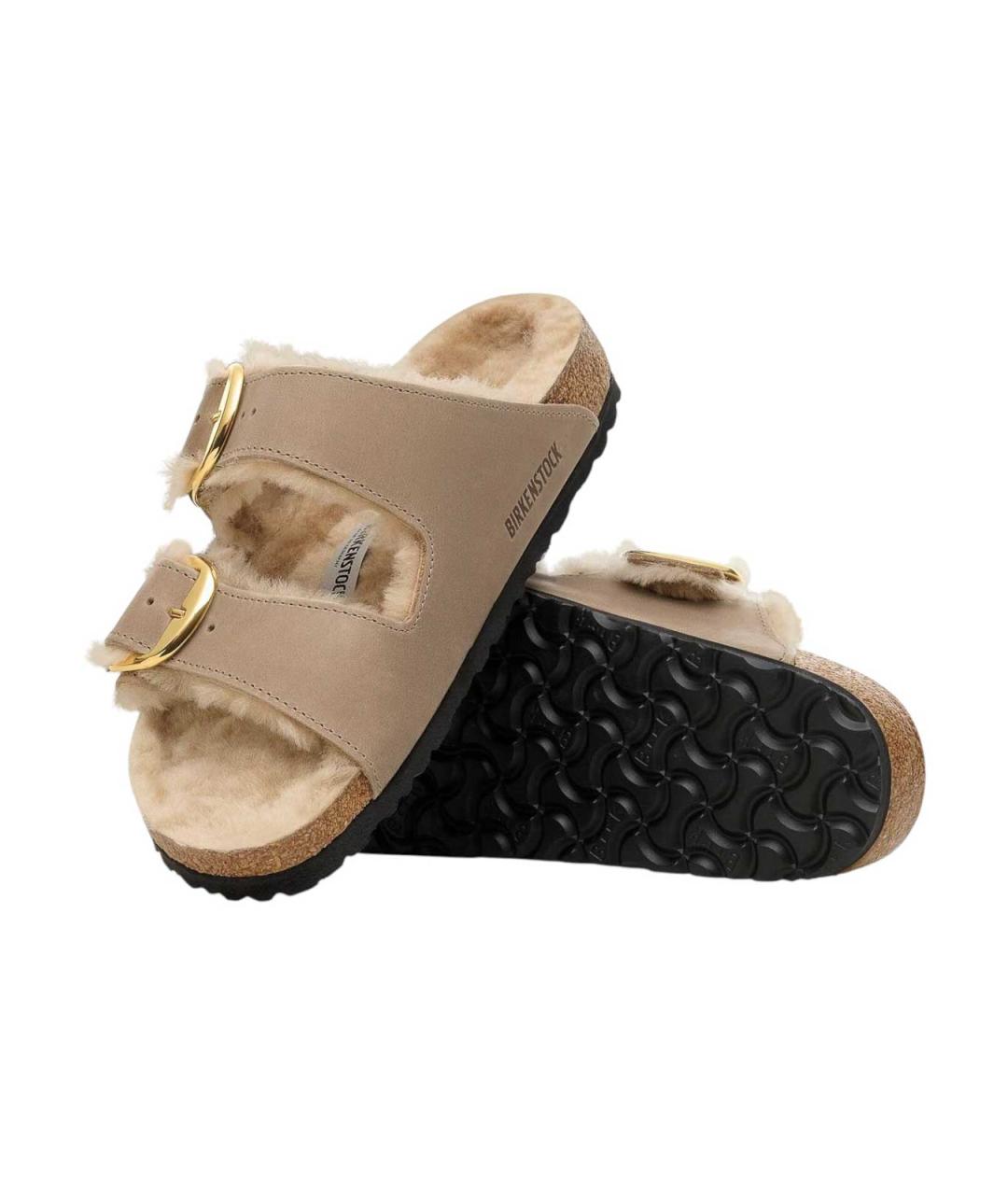 BIRKENSTOCK Коричневые кожаные сандалии, фото 3