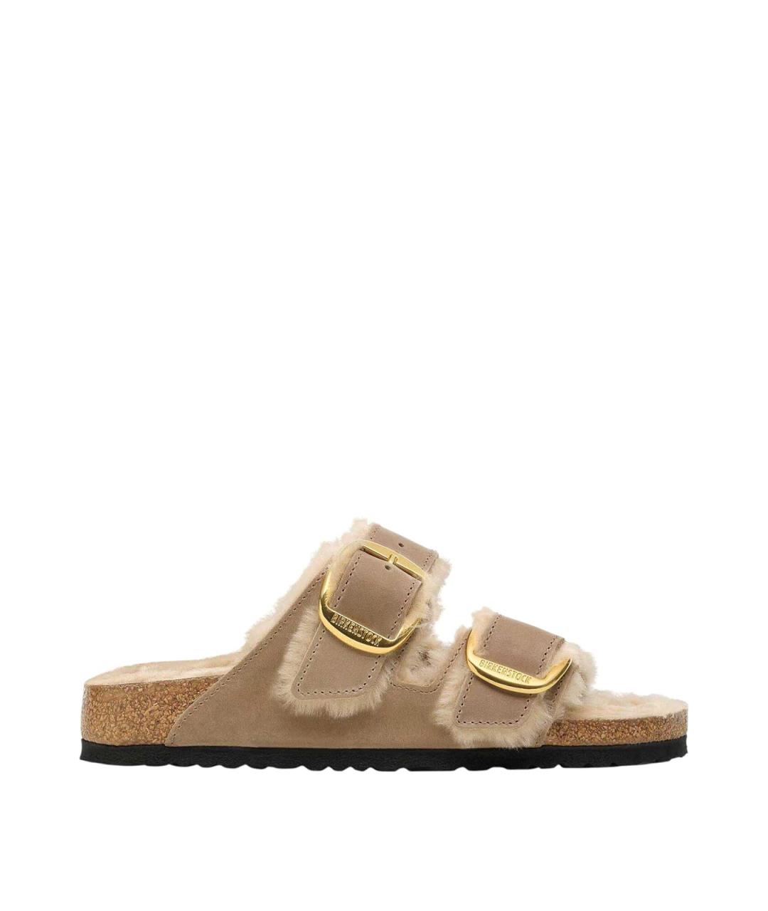 BIRKENSTOCK Коричневые кожаные сандалии, фото 1