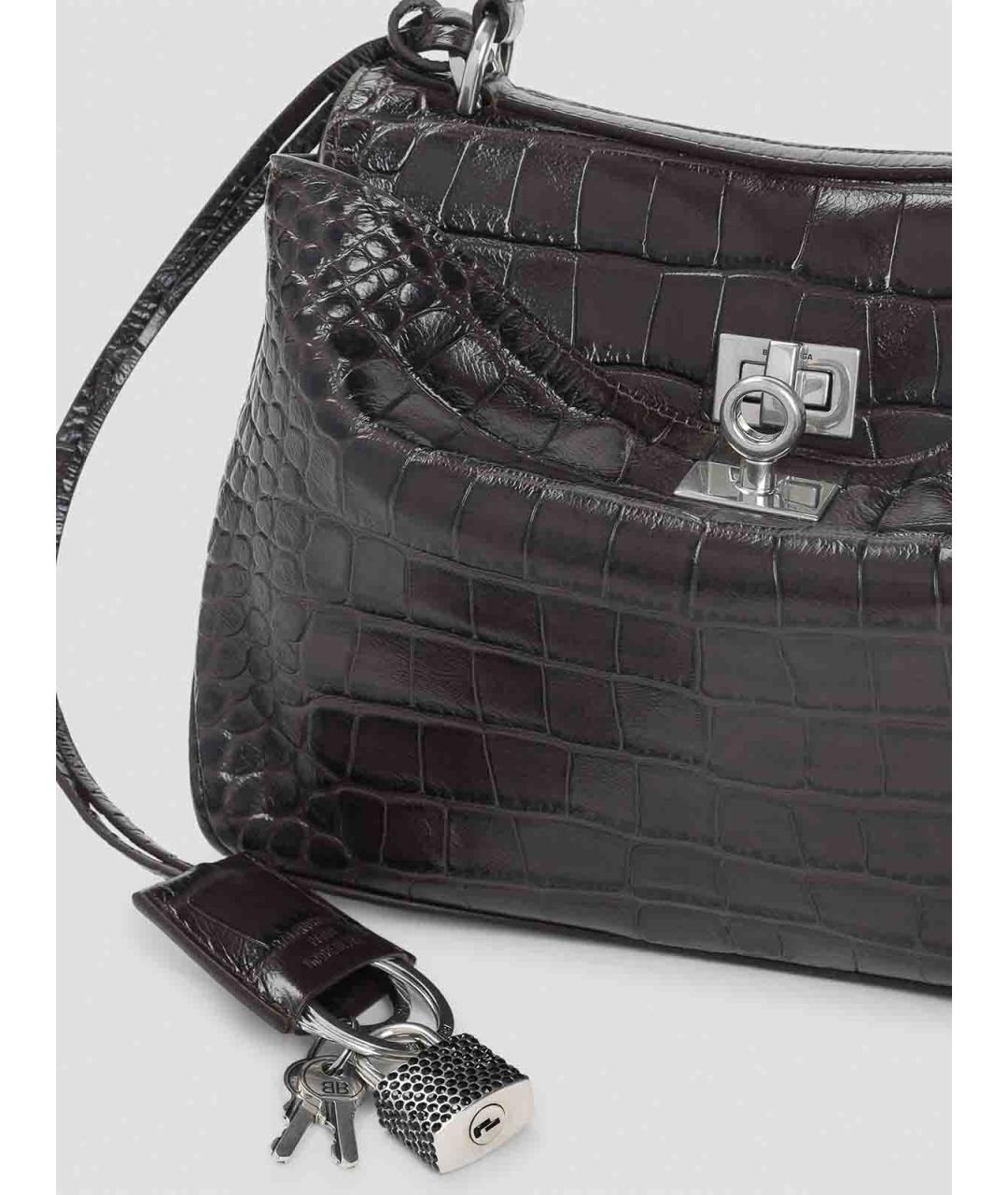 BALENCIAGA Черная кожаная сумка тоут, фото 3
