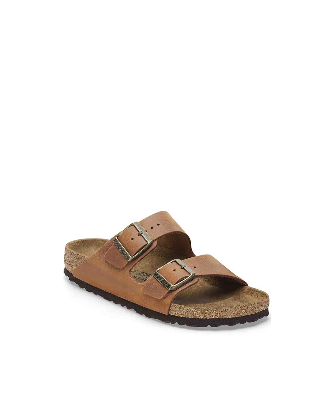BIRKENSTOCK Коричневые кожаные сандалии, фото 2
