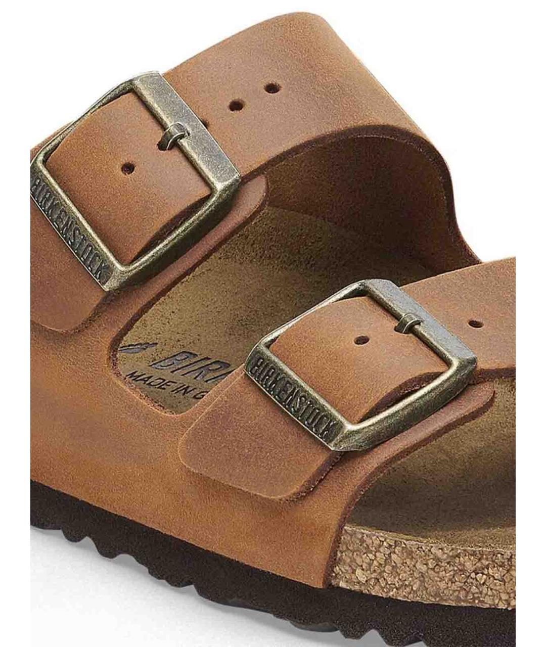 BIRKENSTOCK Коричневые кожаные сандалии, фото 6