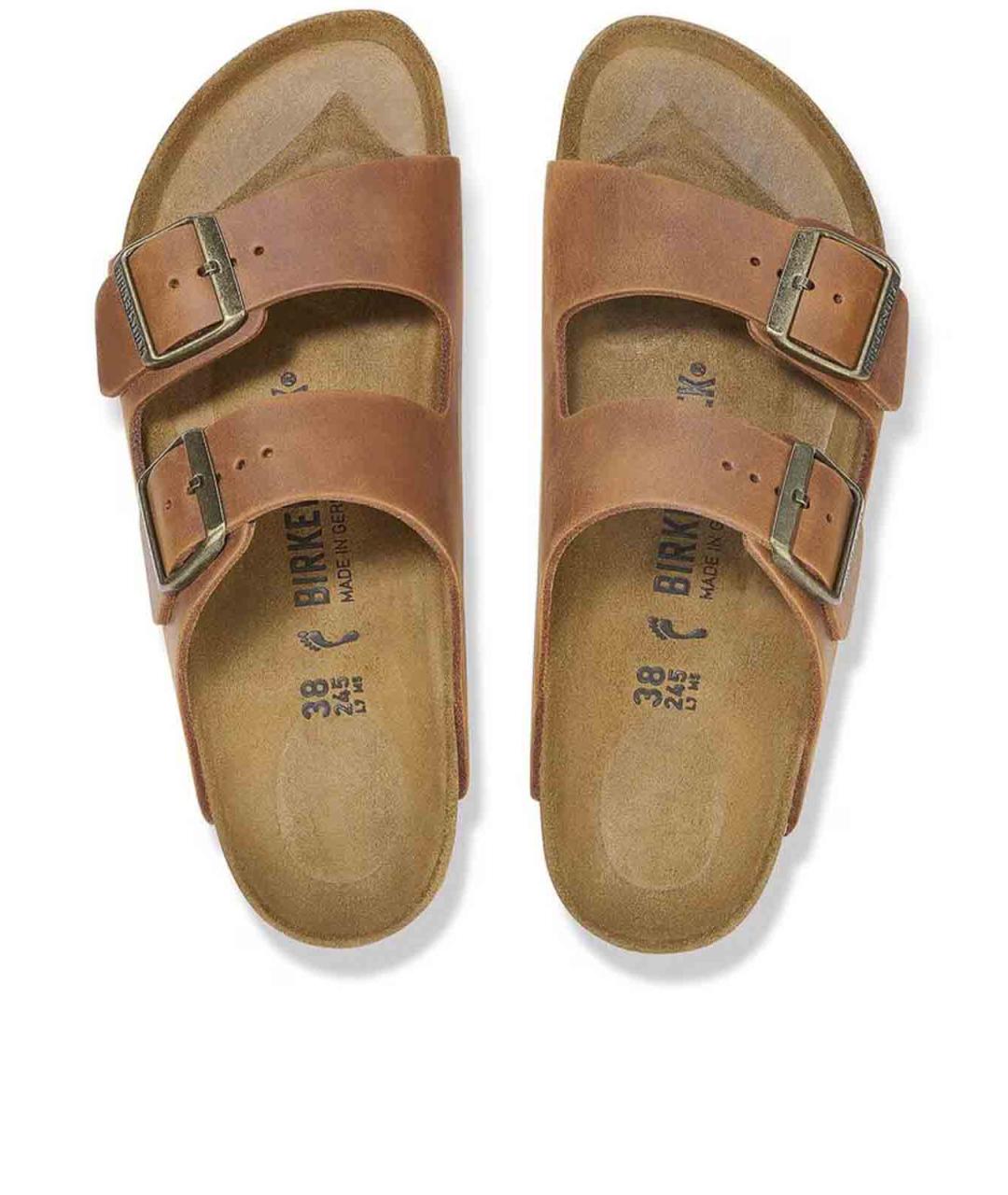 BIRKENSTOCK Коричневые кожаные сандалии, фото 4