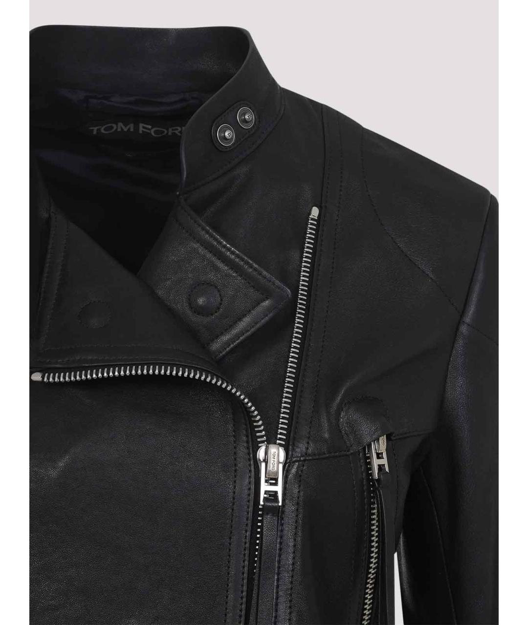 TOM FORD Черная кожаная куртка, фото 4