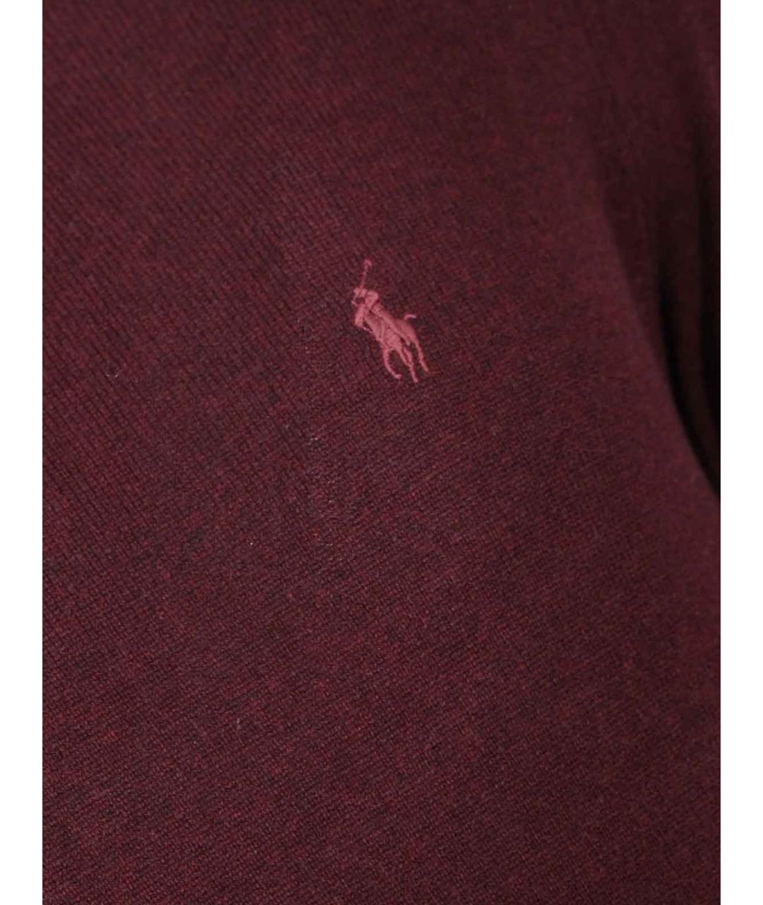 POLO RALPH LAUREN Бордовый шерстяной джемпер / свитер, фото 3