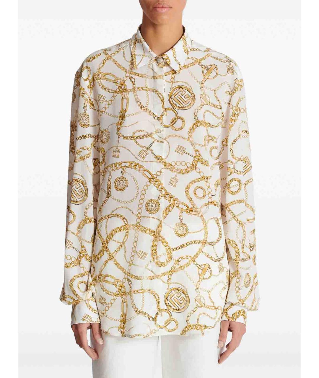 BALMAIN Белая шелковая рубашка, фото 6