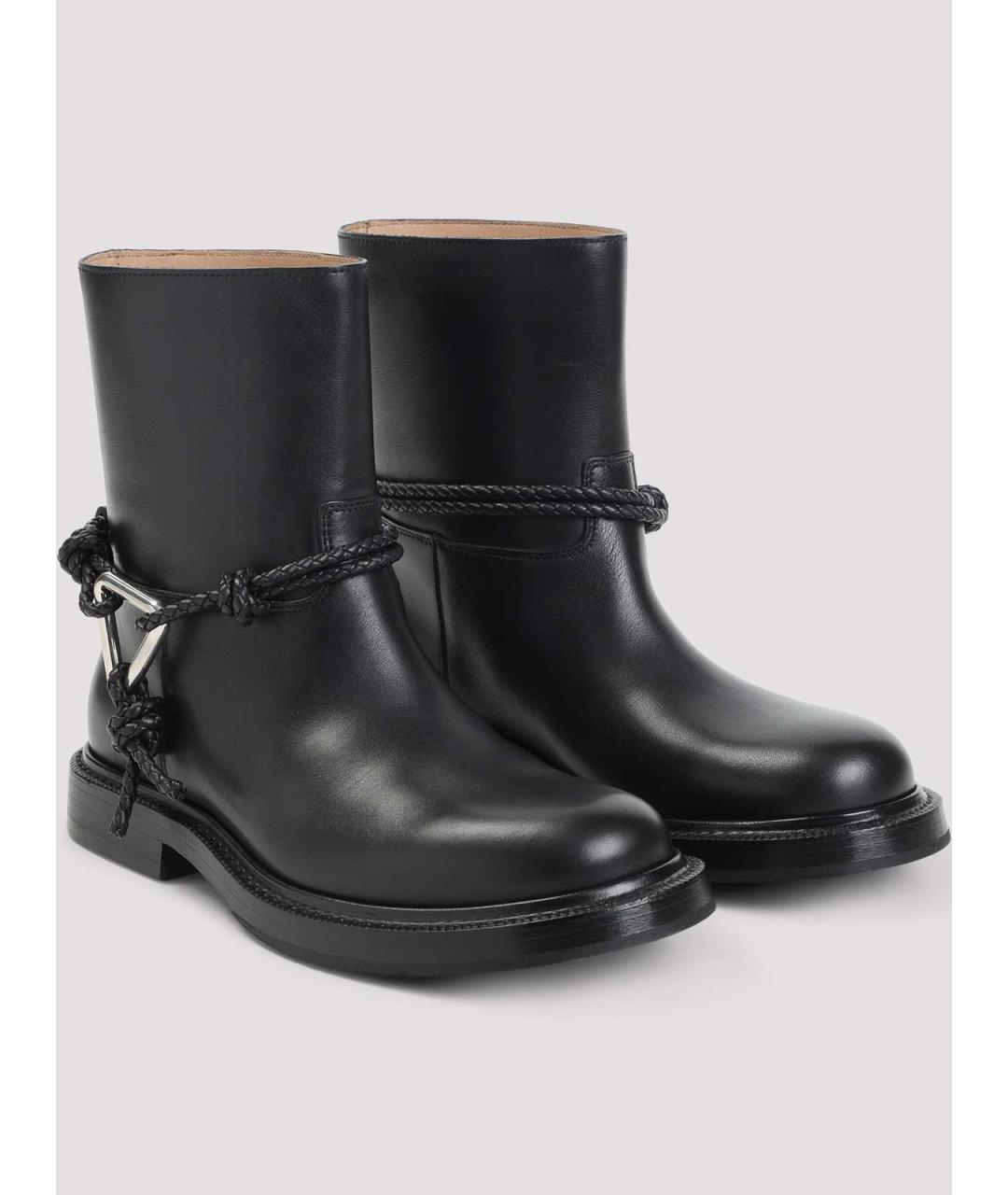 BOTTEGA VENETA Черные кожаные полусапоги, фото 3