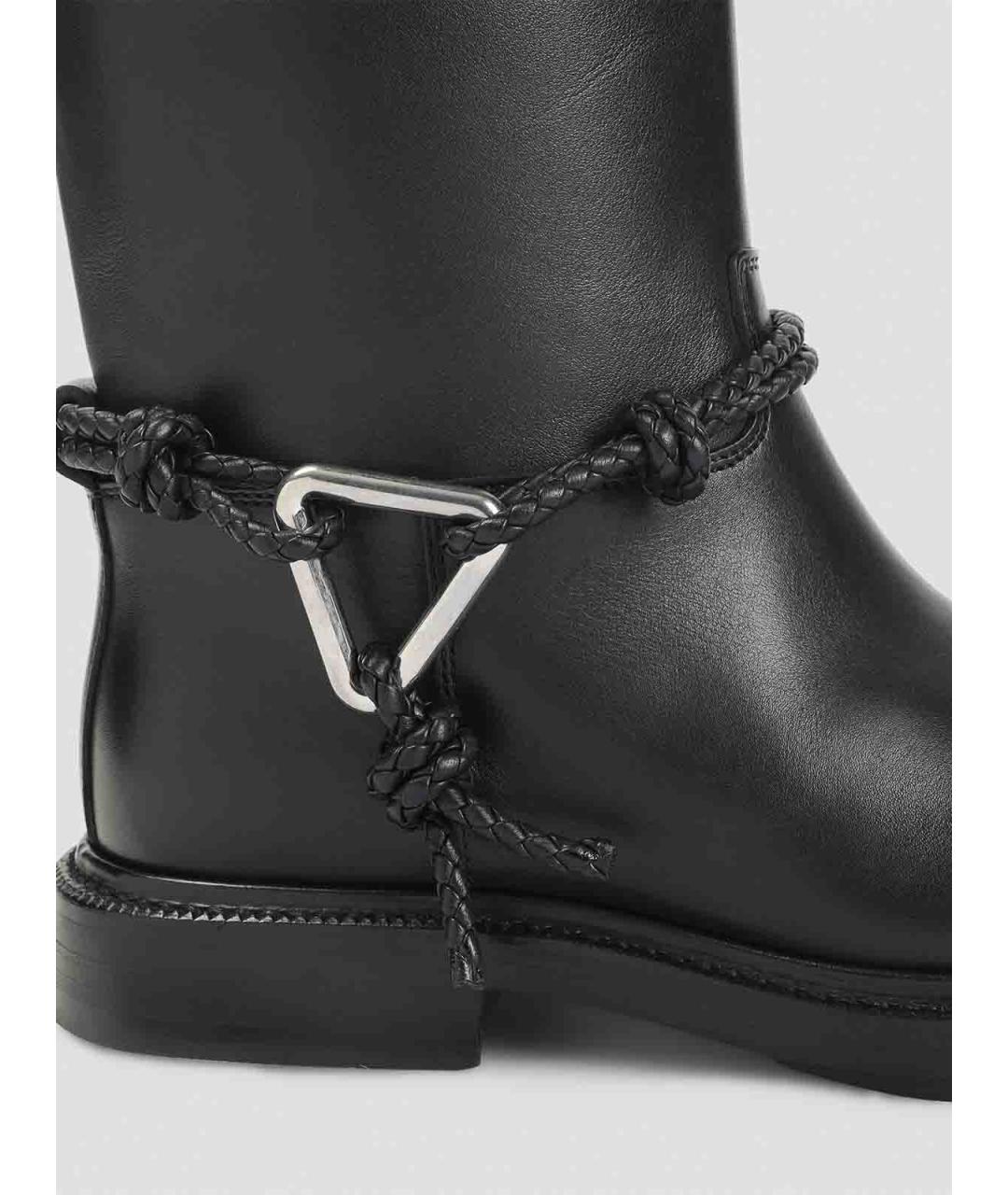 BOTTEGA VENETA Черные кожаные полусапоги, фото 4