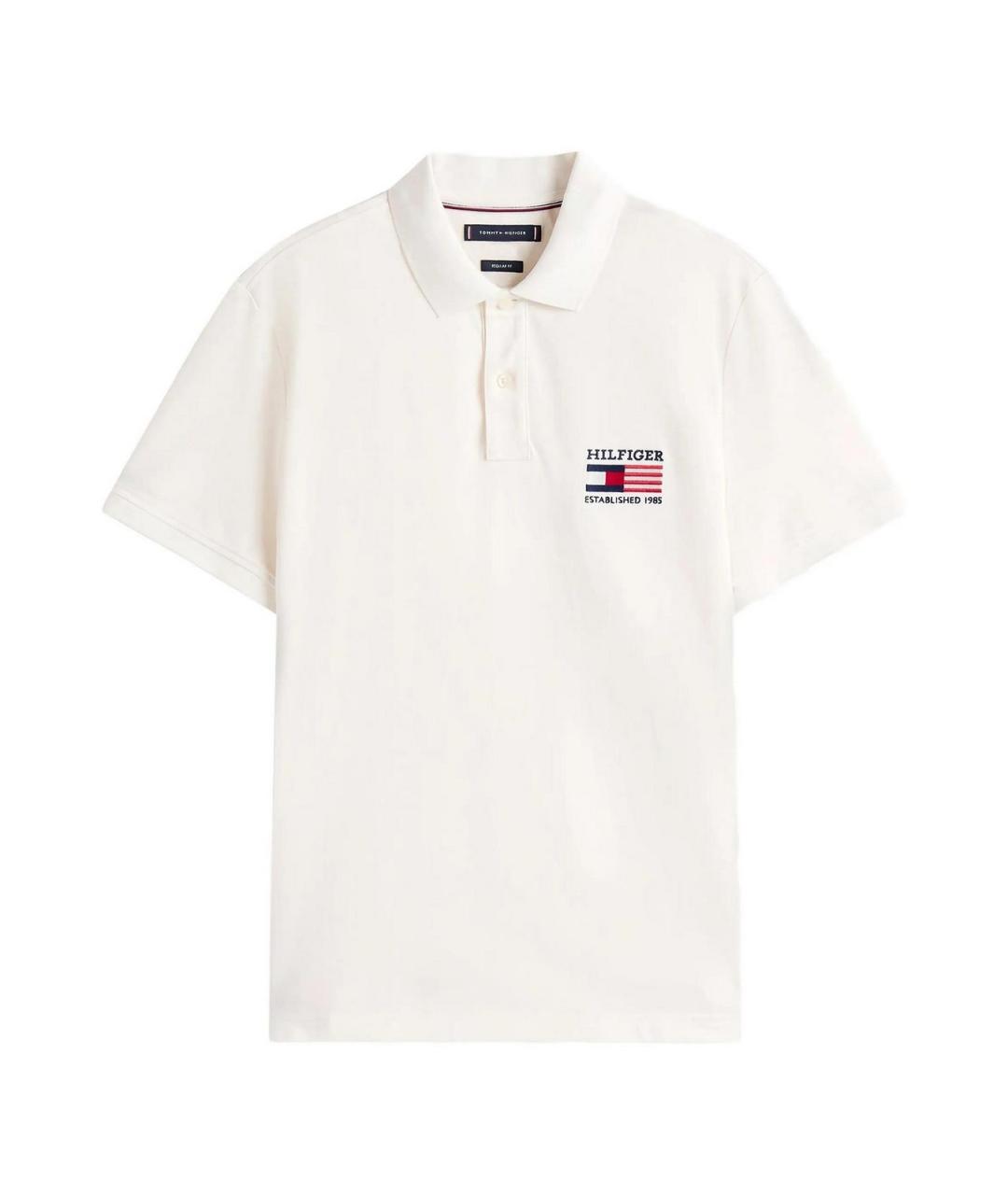 TOMMY HILFIGER Белое хлопковое поло с коротким рукавом, фото 1