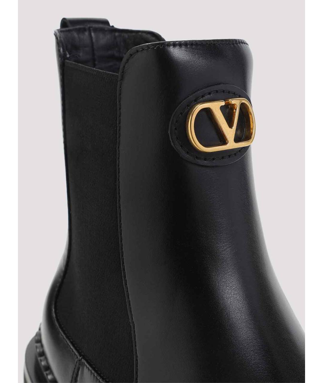VALENTINO Черные кожаные сапоги, фото 4