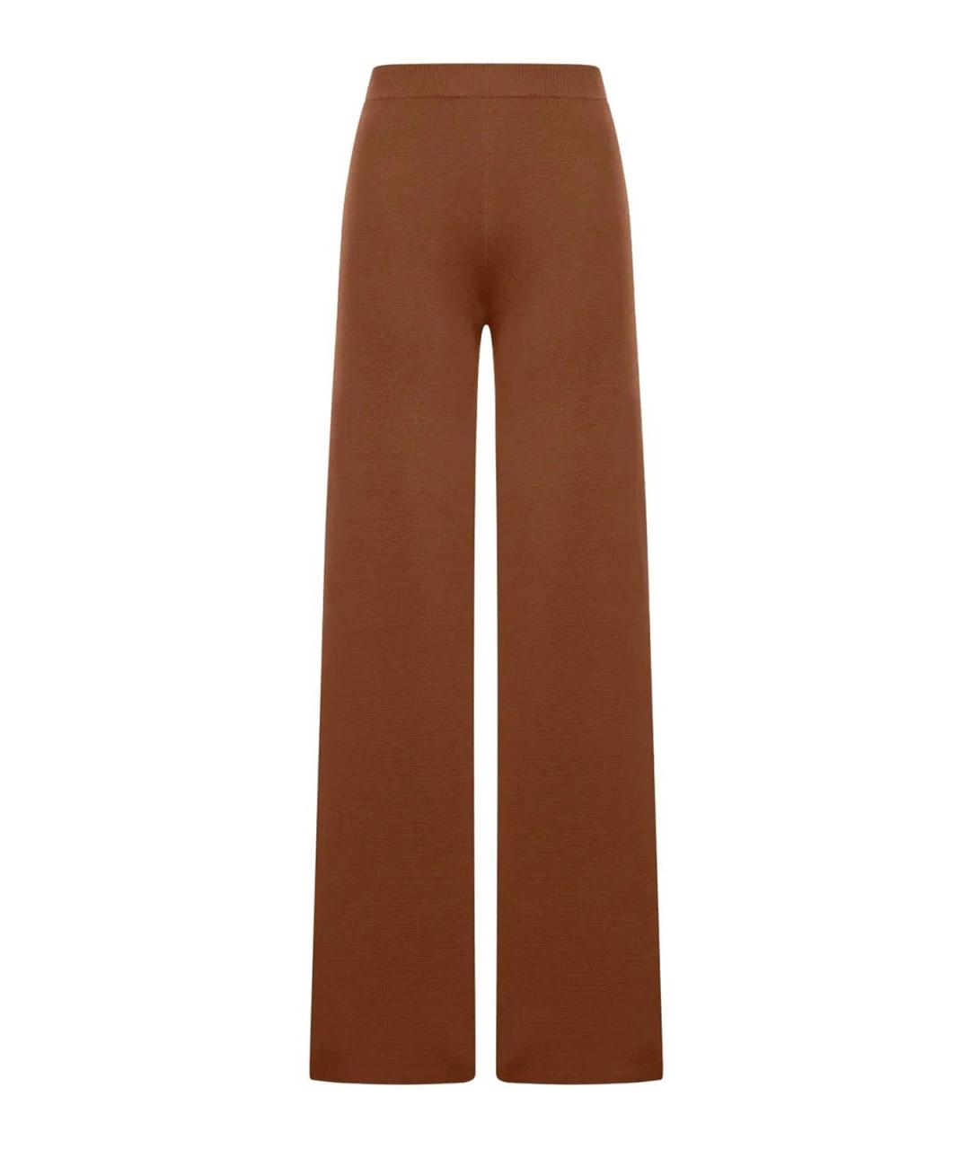 MAX MARA Коричневые шерстяные брюки широкие, фото 1